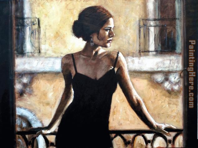 BRUNETTE AT THE BALCONY painting - Fabian Perez BRUNETTE AT THE BALCONY art painting